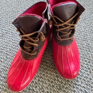 Sperry Saltwater Duck boots - Size 8 - Red & Brown - Waterproof